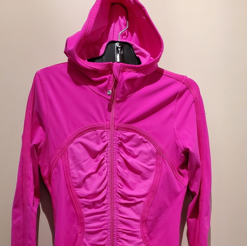 Lululemon bright pink full zip jacket sz8 perfect